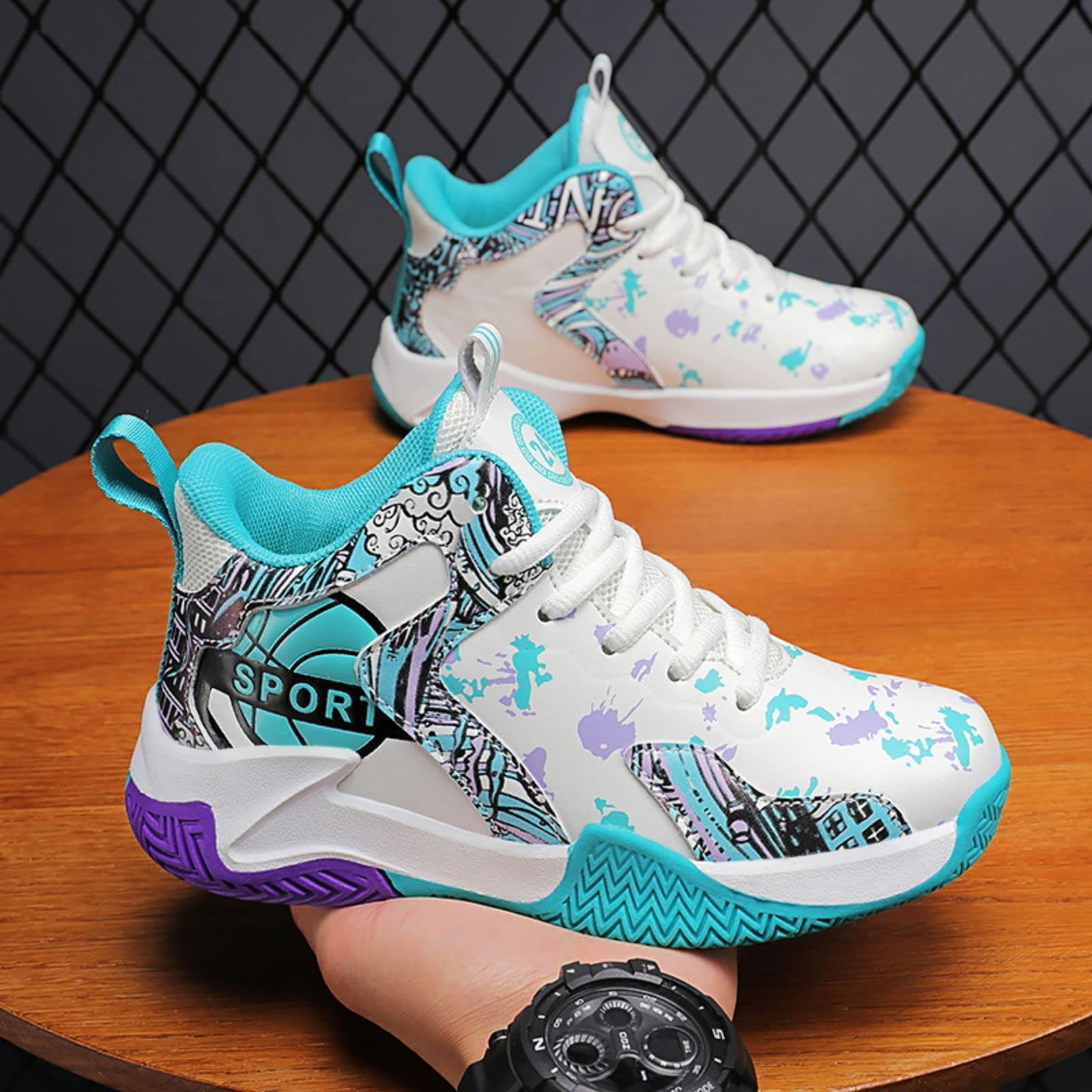 Non-Slip Kids Basketball Shoes for Boys & Girls - Lightweight, Breathable & Durable for Indoor/Outdoor Sports & Play