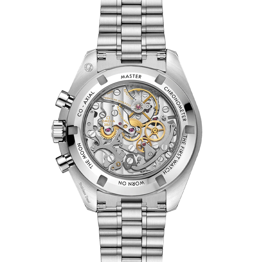 Speedmaster Moonwatch Professional Co-Axial Master Chronometer 42mm Men's Watch - Black Dial on Stainless Steel Bracelet - Perfect for Space Enthusiasts & Professional Aviators
