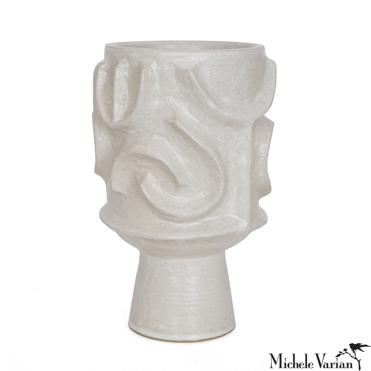 Ancient Egyptian Carved Hieroglyphic Pedestal Vase - Handcrafted Home Decor for Living Room, Office & Gift Giving