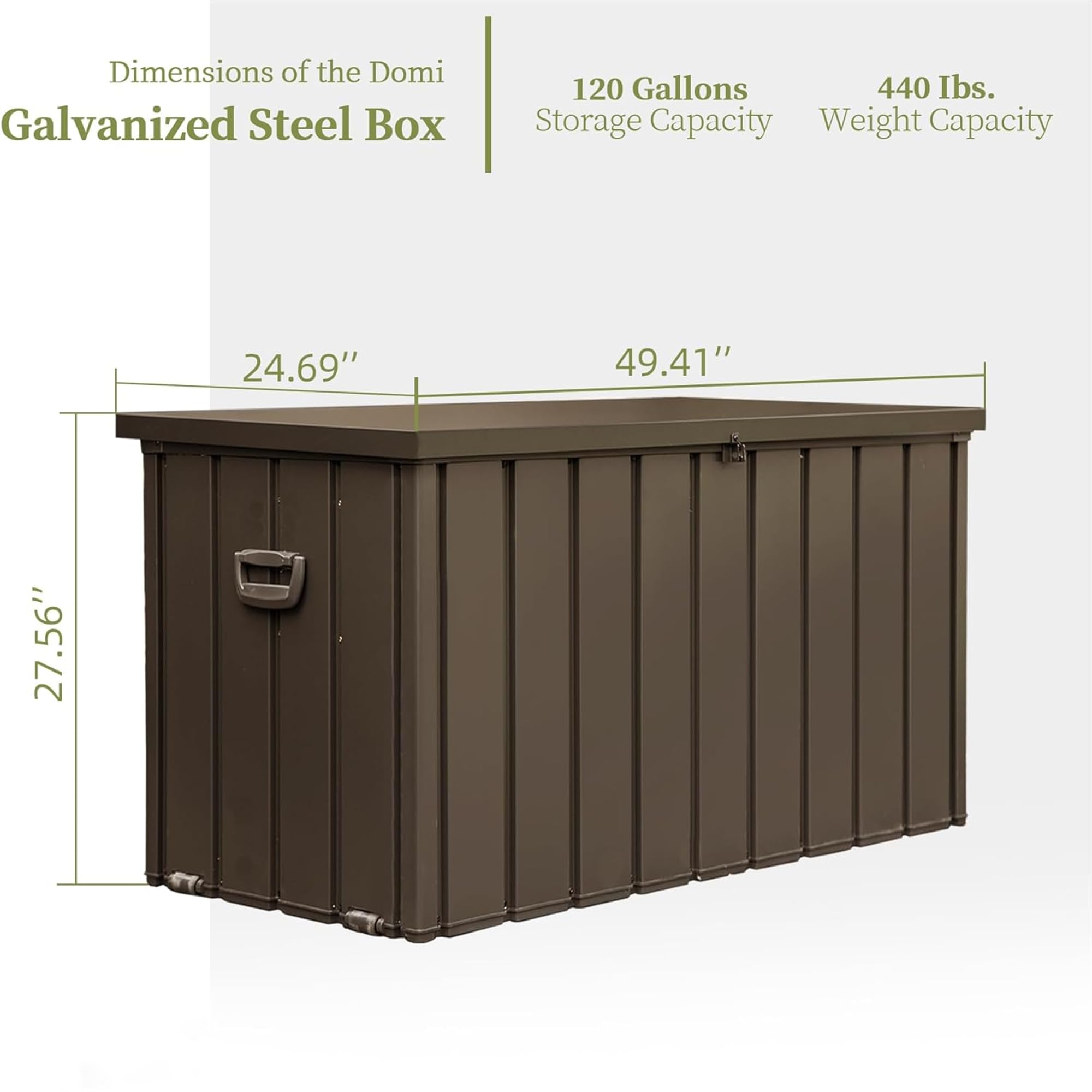 120 Gallon Outdoor Deck Box - Waterproof Patio Storage Bench for Cushions, Garden Tools & Pool Accessories | Durable Dark Brown Deck Storage for Backyard, Patio & Poolside Organization
