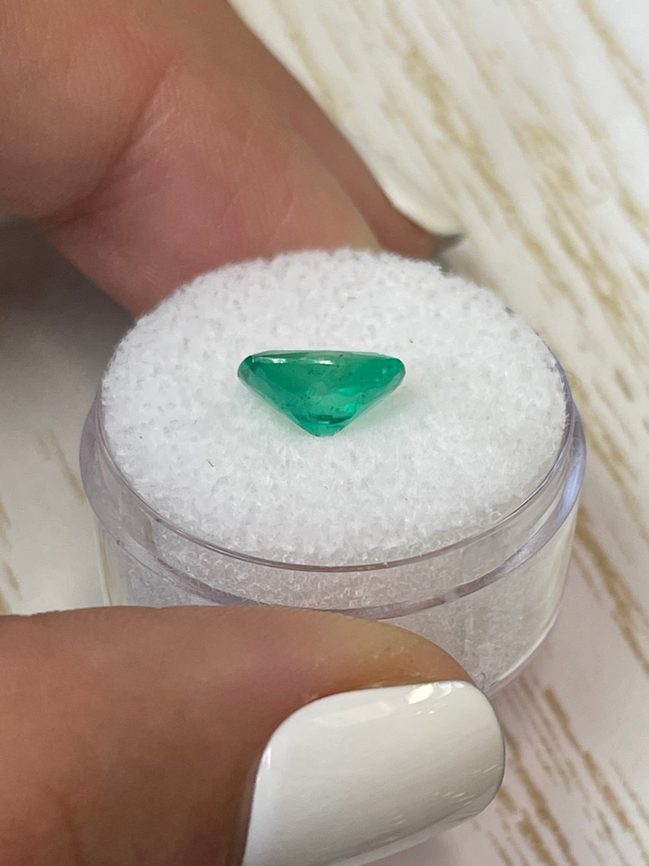 1.85 Carat 10x7mm Vivid Green Natural Colombian Loose Emerald - Elongated Cushion Cut Gemstone for Jewelry Making & Engagement Rings
