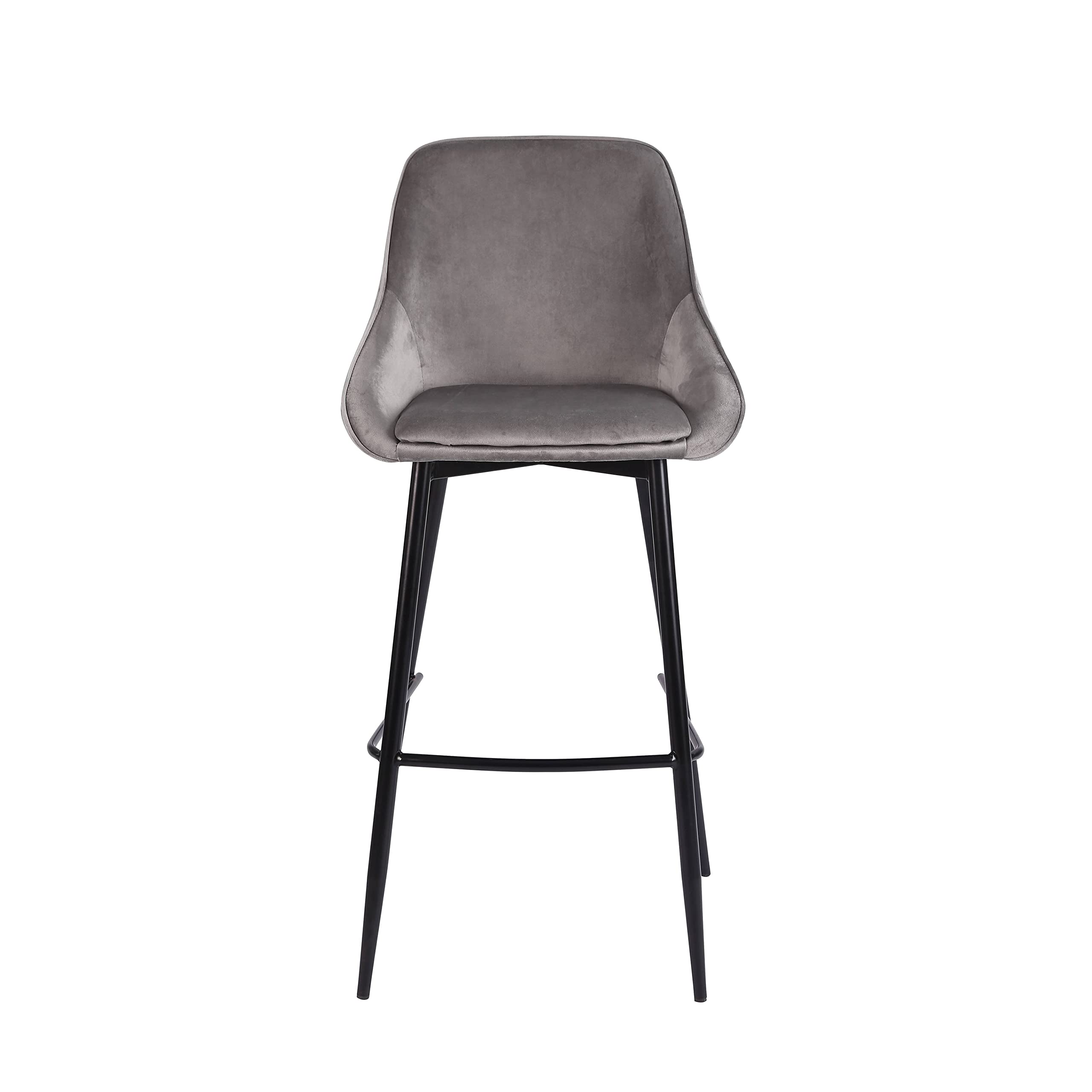 Porthos Home Ugo Bar Stools Set of 2 - Low Back Armrest Bar Chairs with Soft Velvet Upholstery & Sturdy Iron Legs - Comfortable Counter Height Stools with Footrest - Perfect for Kitchen Island, Breakfast Nook, and Home Bar Decor