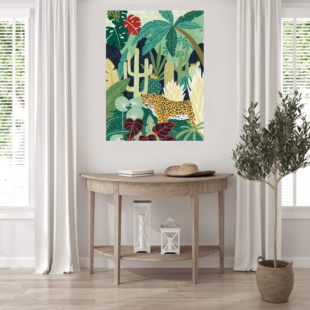 Tropical Acinonyx Canvas Wall Art Print - 42x56 Inches Ready to Hang - Modern Home Decor for Living Room, Bedroom, Office & More - Perfect for Jungle & Safari Themed Spaces