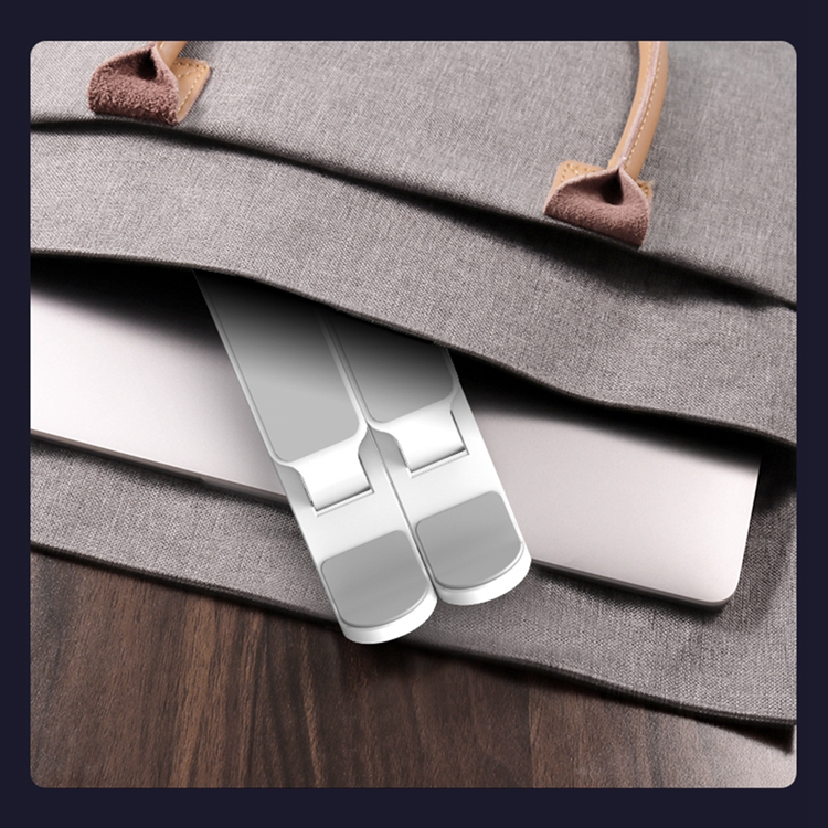 Foldable Laptop Stand - Adjustable Height ABS Computer Holder with Non-Slip Base - Ergonomic White Notebook Stand for MacBook, Dell, HP (Perfect for Office, Home & Travel Use)