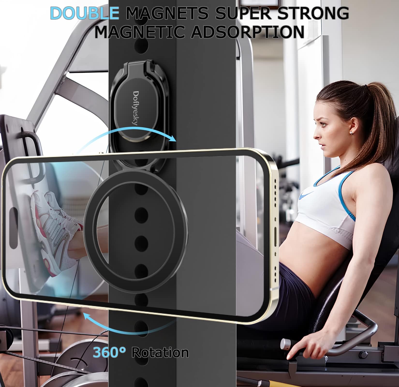 Magsafe Phone Ring Holder - Adjustable Grip for iPhone, iPad, Gym & Car Mount
