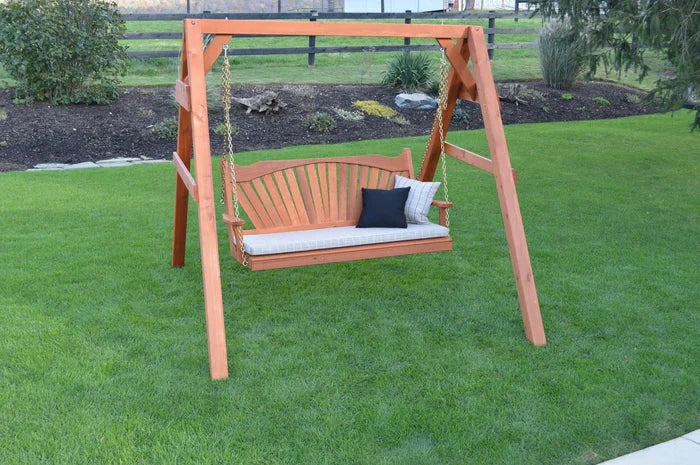 Regallion Heavy Duty A-Frame Swing Stand with Hangers - Outdoor Metal Swing Set for Backyard, Garden, or Patio - Perfect for Kids and Adults Relaxation