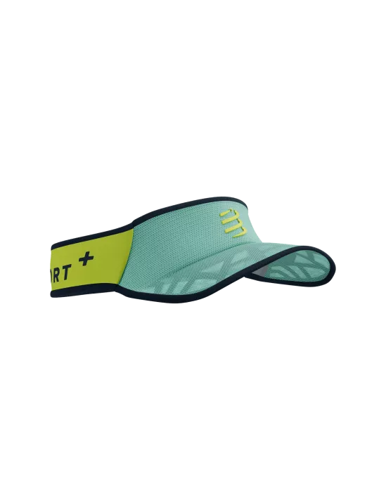 Compressport Spiderweb Ultralight Visor - Breathable Running Hat for Men & Women, Eggshell Blue/Green Sheen/Dress Blues - Perfect for Marathon, Cycling, Hiking & Outdoor Sports