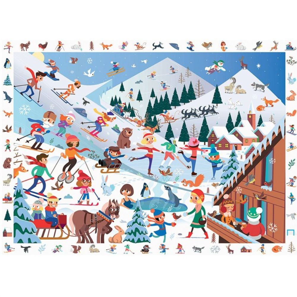 Calypto 100-Piece Winter Sports Search & Find Jigsaw Puzzle – Fun Family Activity for Kids & Adults | Perfect for Holidays & Indoor Games