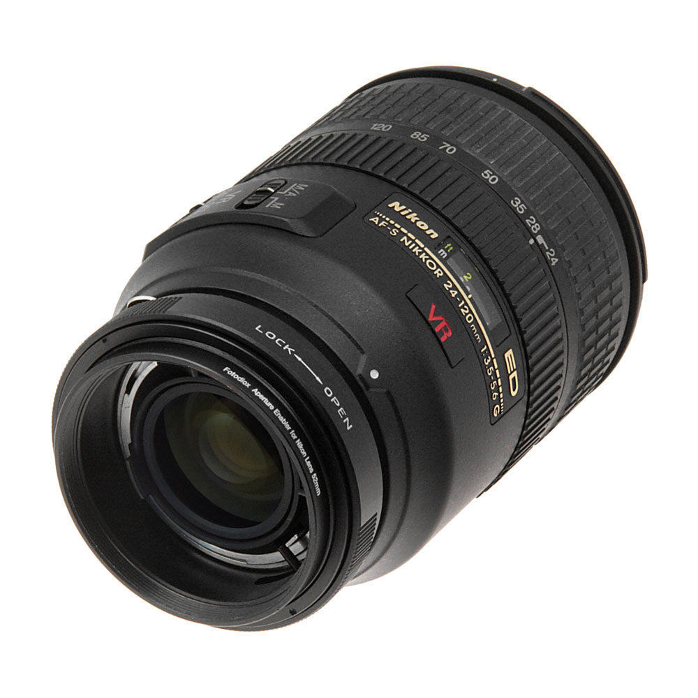 Fotodiox 52mm Reverse Mount Macro Filter with Aperture Control for Nikon G/DX Mount Cameras - Close-Up Photography for Jewelry, Coins & Small Objects