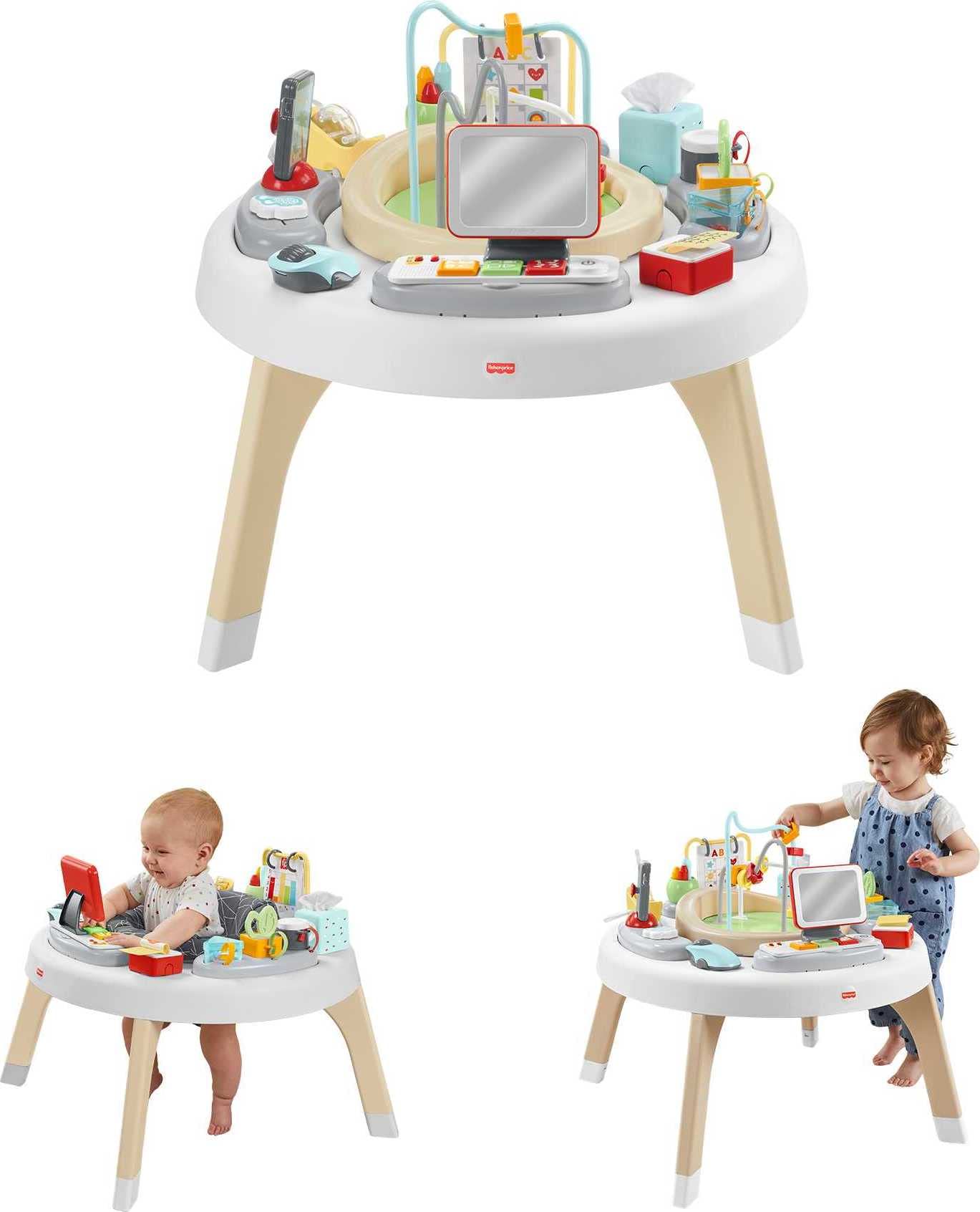 Fisher-Price 2-in-1 Baby to Toddler Learning Toy Activity Center & Play Table with Lights, Music, Sounds - Interactive Educational Toy for Crawling to Walking Stages, Perfect for Home Playroom or Daycare