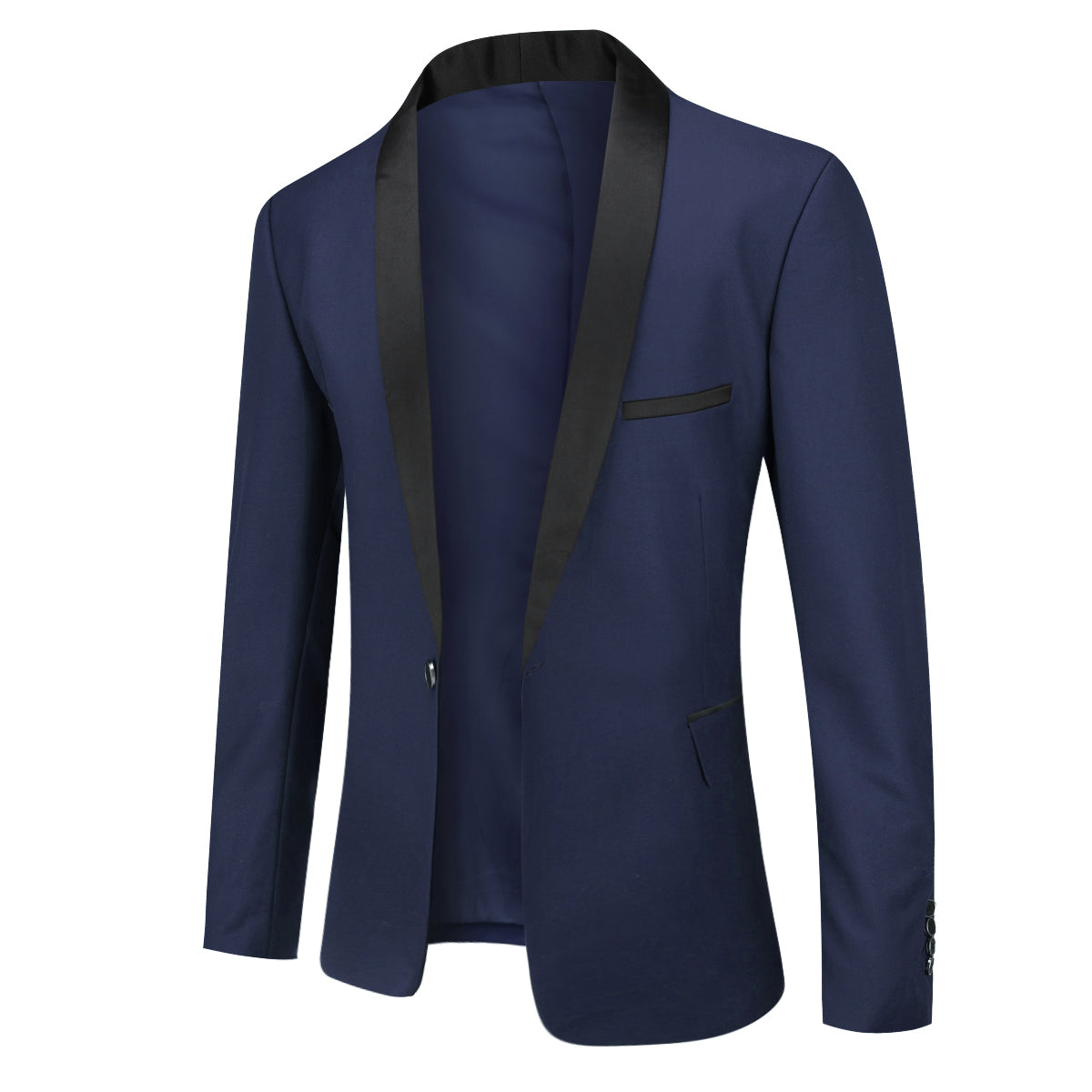 2 Piece Slim Fit One Button Casual Blue Suit for Men - Lightweight Business & Wedding Attire - Office, Party & Formal Events