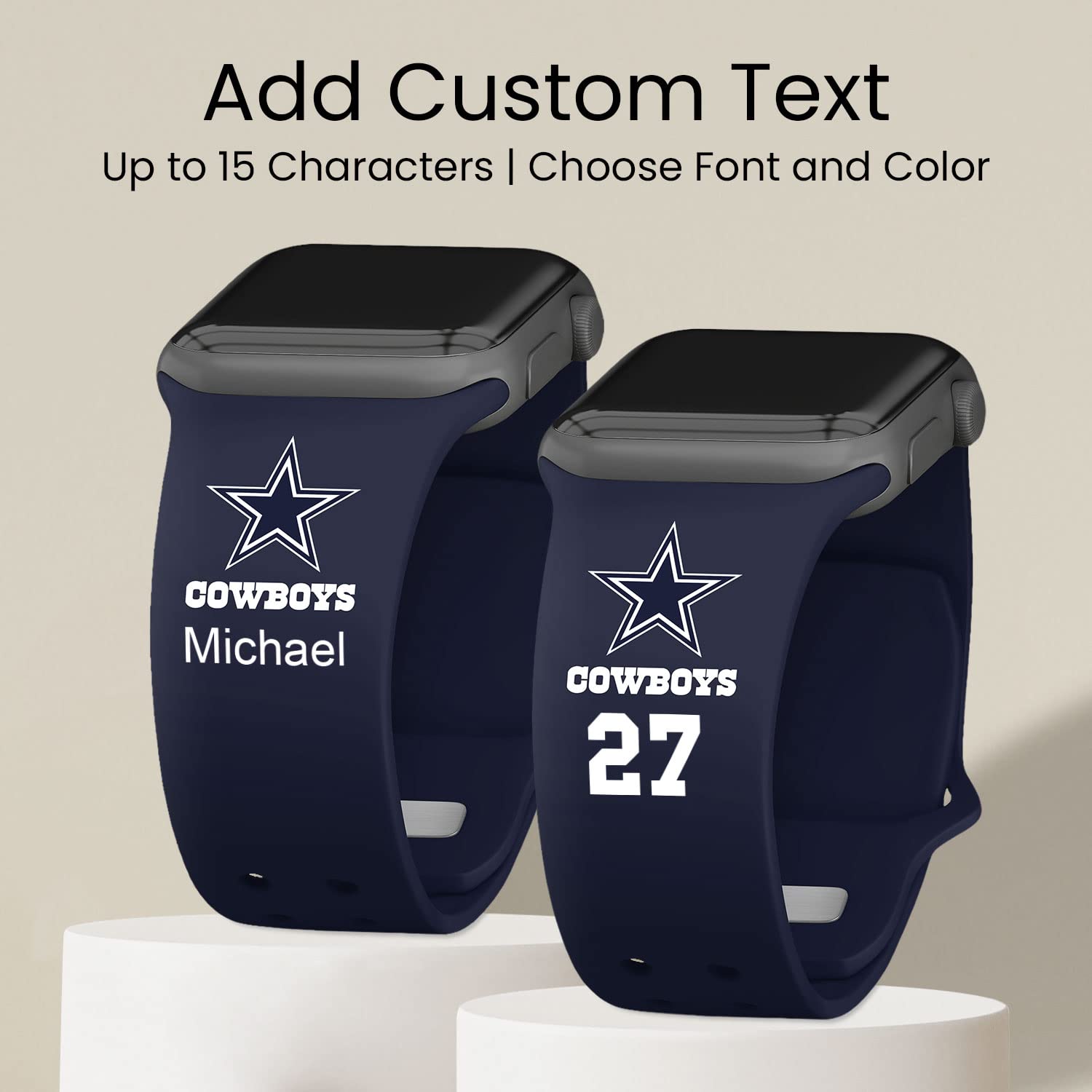 Custom Dallas Cowboys Apple Watch Band - HD Printed Game Time Sports Strap for Series 1/2/3/4/5/6/7/8/SE - Perfect for Football Games, Workouts & Cowboys Fan Gifts