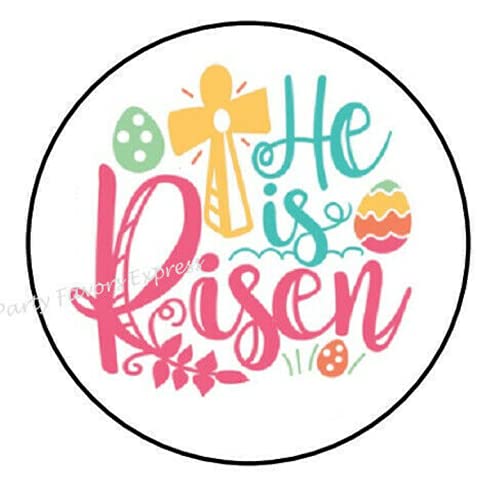 He is Risen Easter Stickers - 1.5 Inch Religious Stickers for Envelopes, Cards & Crafts - 180 Pcs Christian Easter Seal Labels - Perfect for Bible Study, Sunday School & Easter Celebrations
