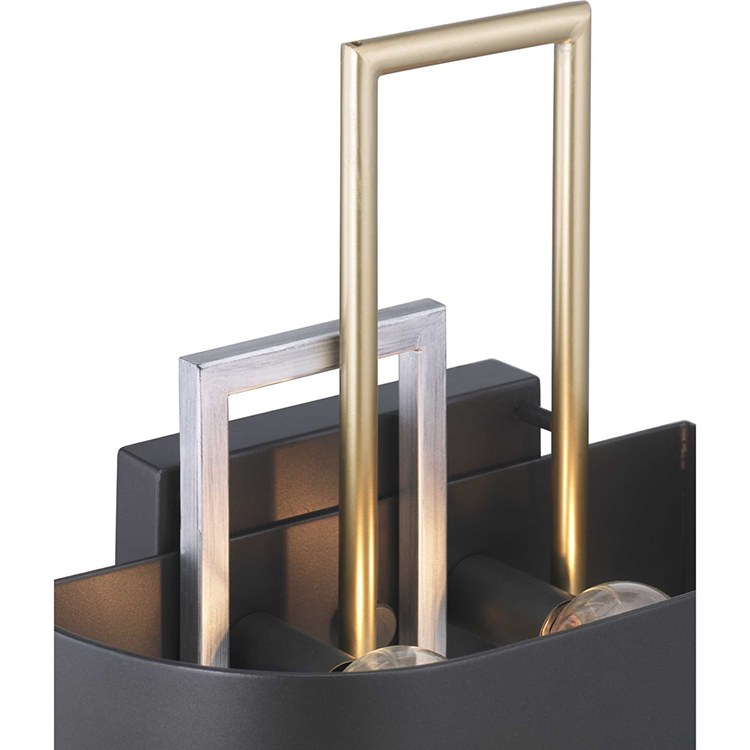 Adagio Two Light Wall Sconce - Modern Brushed Nickel Bathroom Vanity Light Fixture for Bedroom, Hallway & Living Room Decor