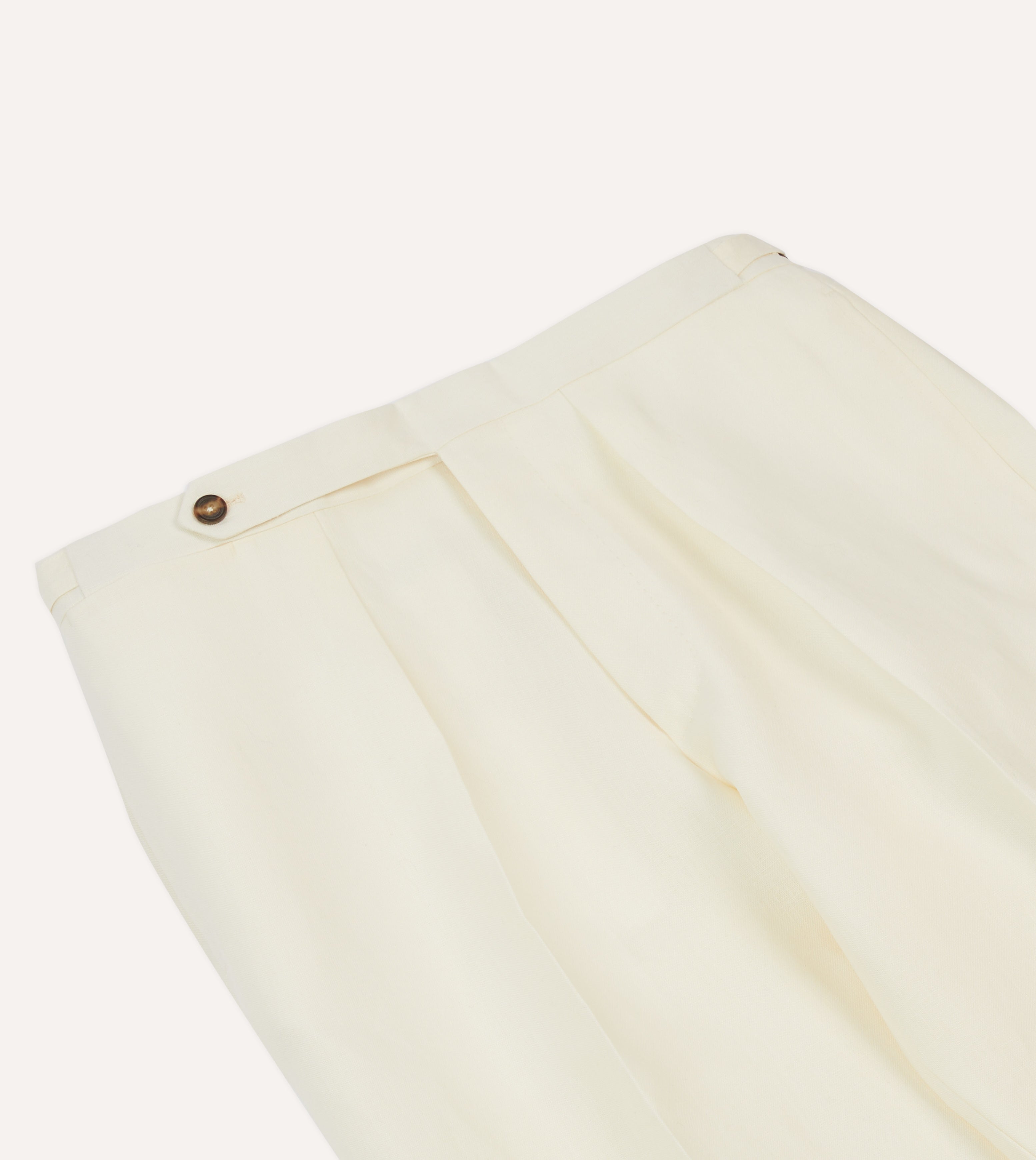 Premium Ecru Irish Linen Single Pleat Trousers for Men - Breathable & Comfortable Summer Pants for Office, Travel & Casual Wear