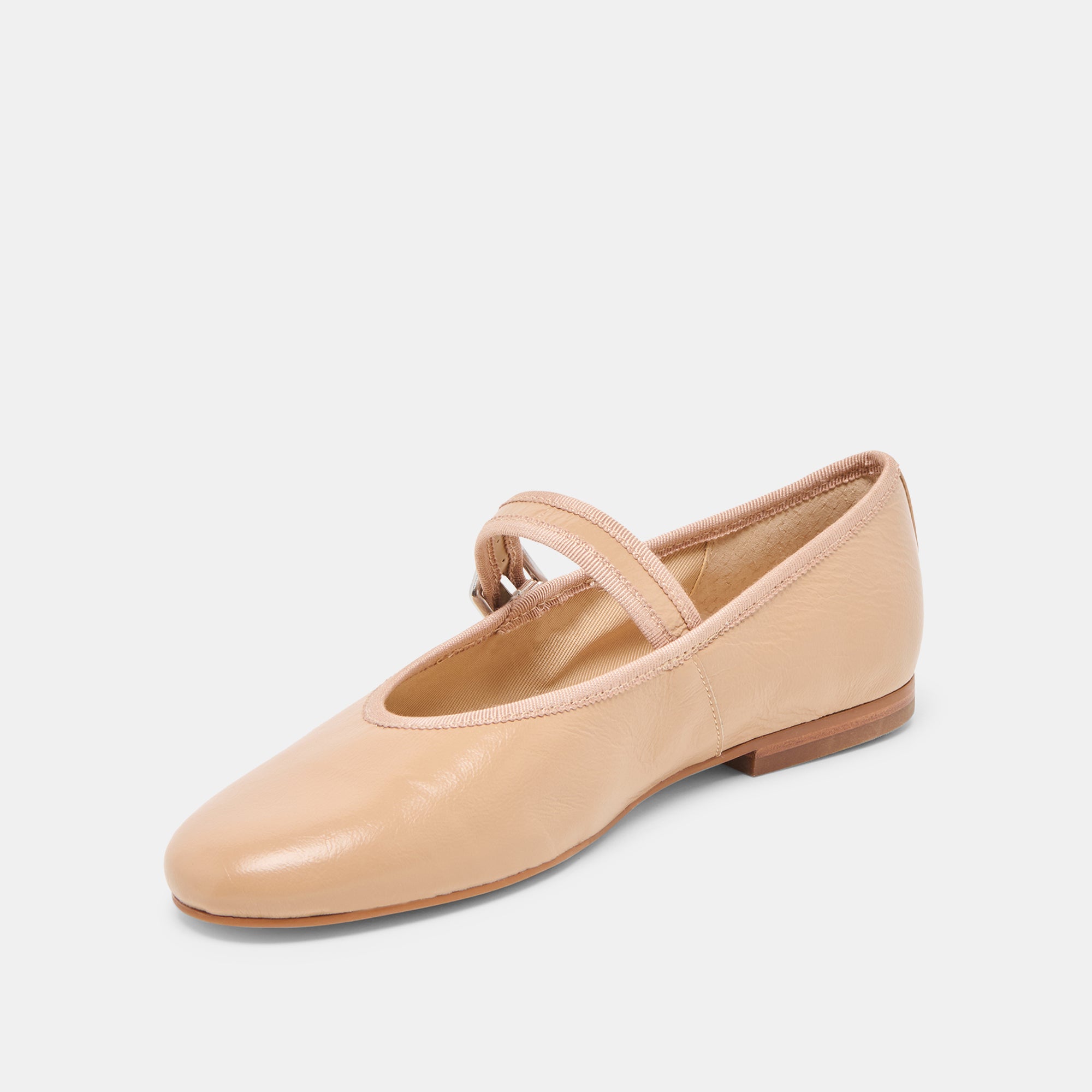 ROSLYN Women's Ballet Flats - Light Tan Genuine Leather Comfortable Slip-On Shoes for Work, Travel & Casual Wear
