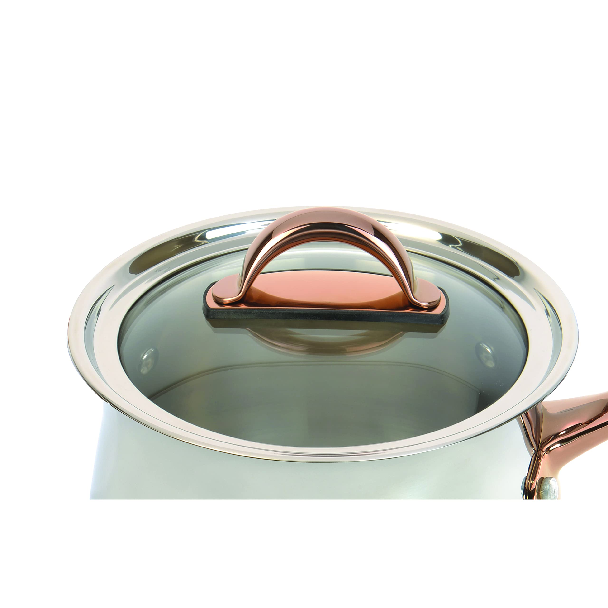 BergHOFF Ouro Gold 18/10 Stainless Steel 2.4 Qt Saucepan with Glass Lid - 6.25