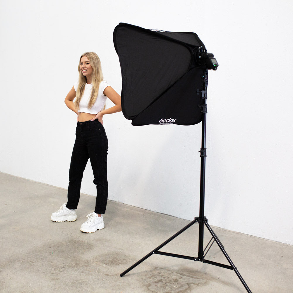 Godox 80x80cm Tulip Square Collapsible Softbox with S2 Bracket & Case Set - Professional Photography Lighting Kit for Studio, Portrait, Product & YouTube Video Shooting