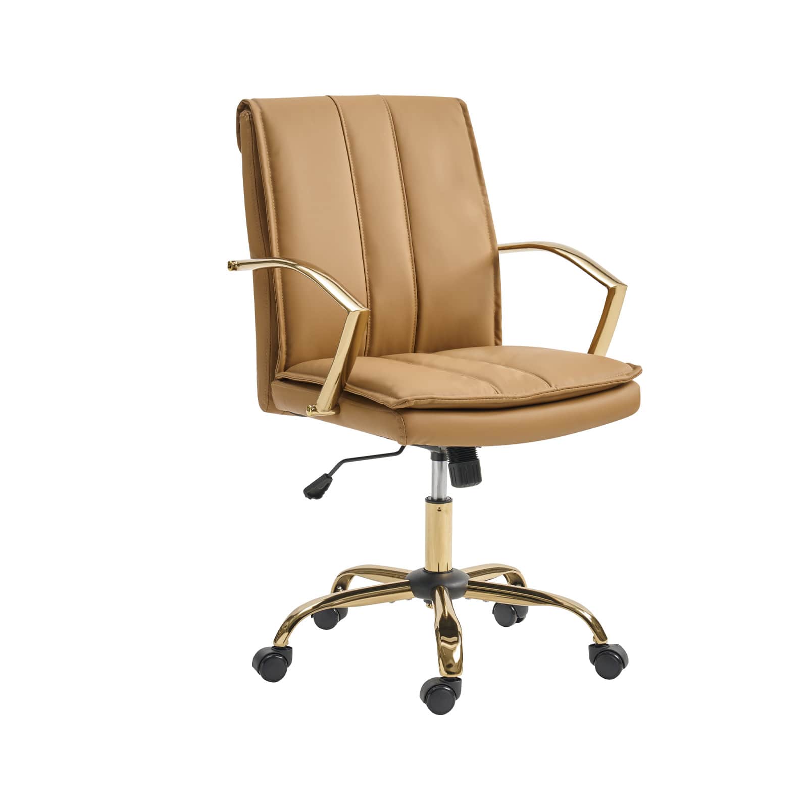 Roberto PU Leather Rocking Office Chair - Ergonomic Desk Chair with Adjustable Height & Swivel Base for Home Office, Gaming, and Workspace Comfort