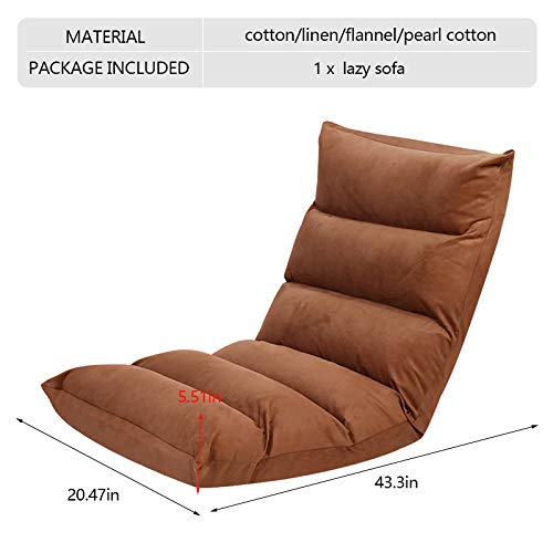 Adjustable Memory Foam Floor Chair - Foldable Gaming Sofa Chair with Backrest for Adults - Ergonomic Floor Seating for Gaming, Reading & Relaxing (Gray, Khaki, 6/8 Grid Options) - Perfect for Bedroom, Living Room & Small Spaces