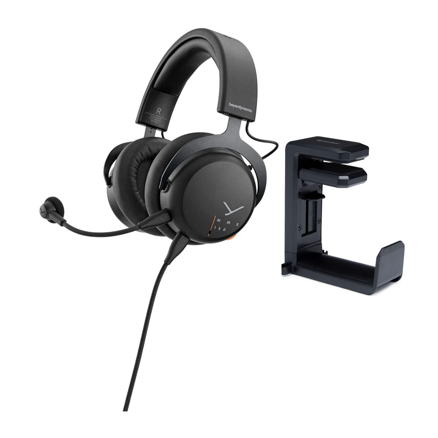 Beyerdynamic MMX 150 Gaming Headset with Headphone Stand & Cable Organizer - Premium Black PC Headphones for Streaming, Esports & Online Gaming