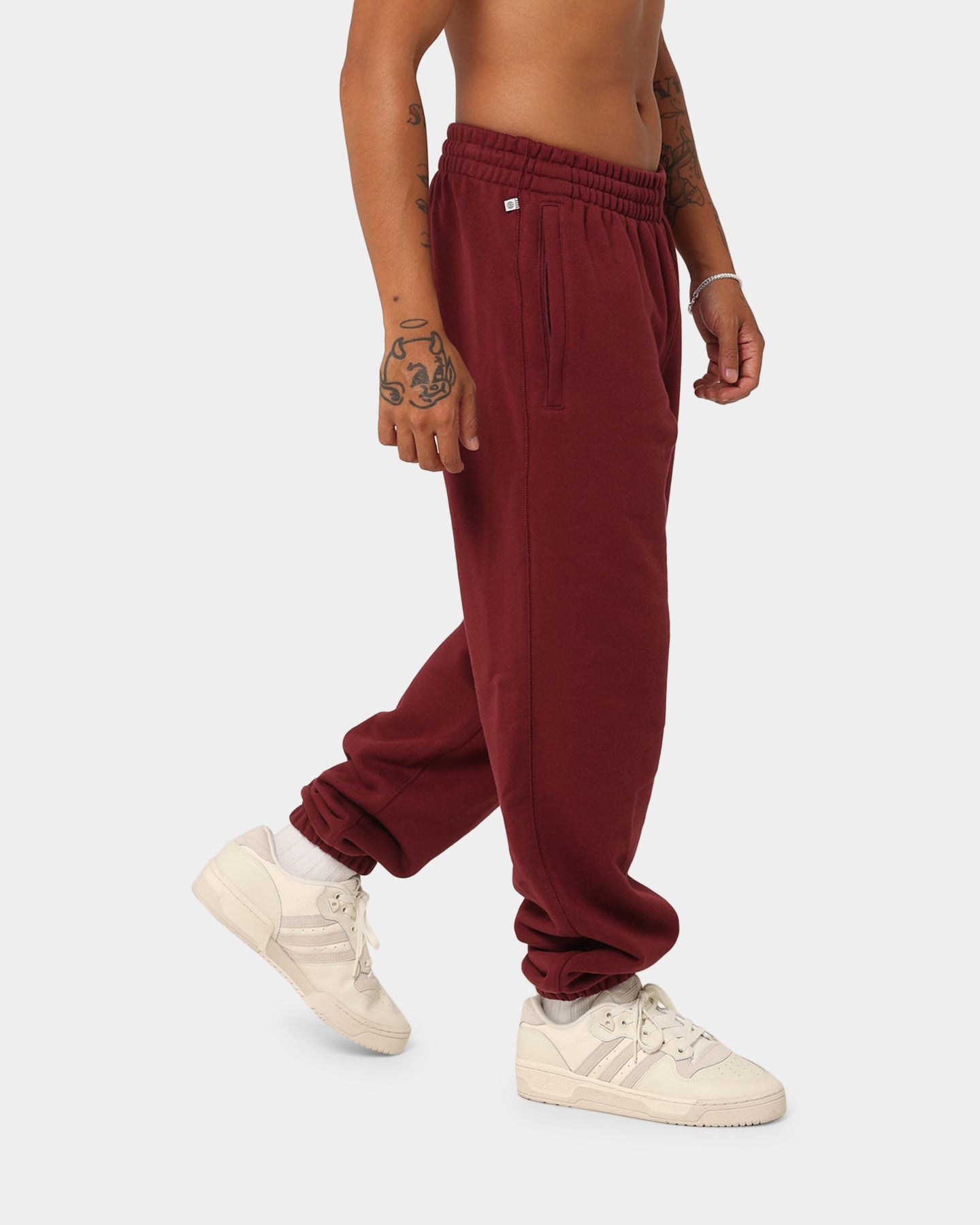Adidas Originals French Terry Sweatpants for Men - Shadow Red | Comfortable Lounge & Workout Pants for Casual Wear & Gym