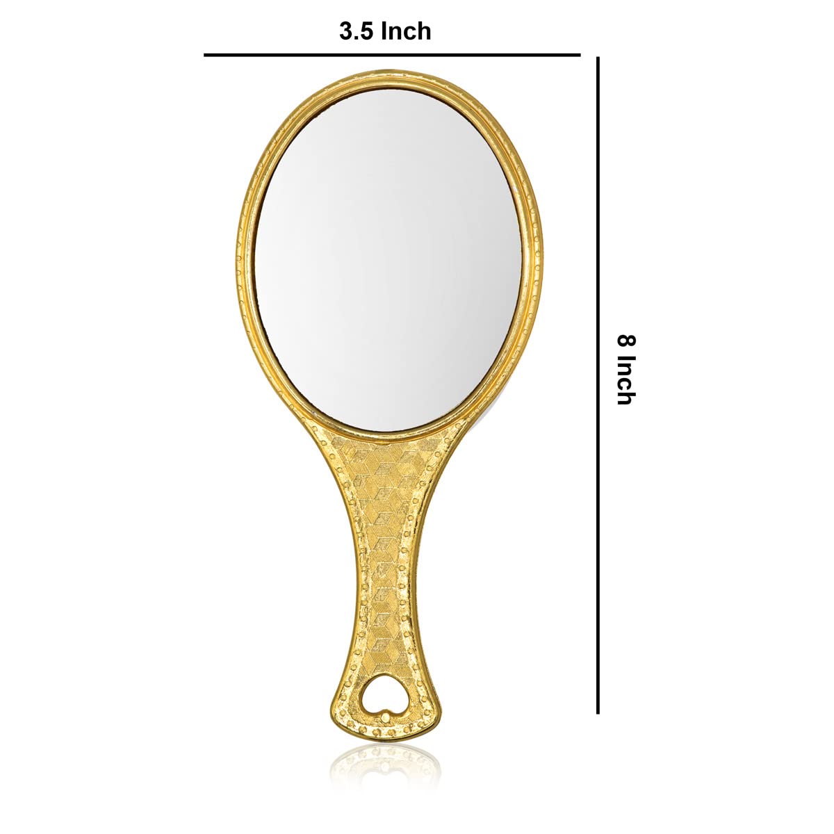 Victor Enterprises Small Oval Gold Plastic Handheld Mirror - 3 Inch Beauty Makeup Mirror for Bathroom, Dressing Table, Shaving & Travel | Portable Cosmetic Mirror for Home, Hotel & On-the-Go Use