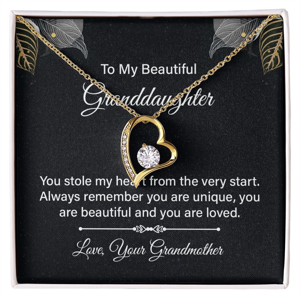 Heart Necklace Gift for Granddaughter - Elegant Jewelry from Grandma | Perfect for Birthdays, Graduation & Special Occasions