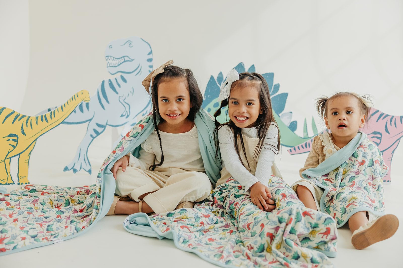 Premium 46x46 Copper Pearl Jumbo 3-Layer Baby Blanket - Ultra Soft & Breathable Polyester/Rayon Quilt for Newborns, Boys & Girls | Cozy Dinosaur Themed Toddler Blanket | Perfect for Nursery, Stroller, Swaddling & Playtime