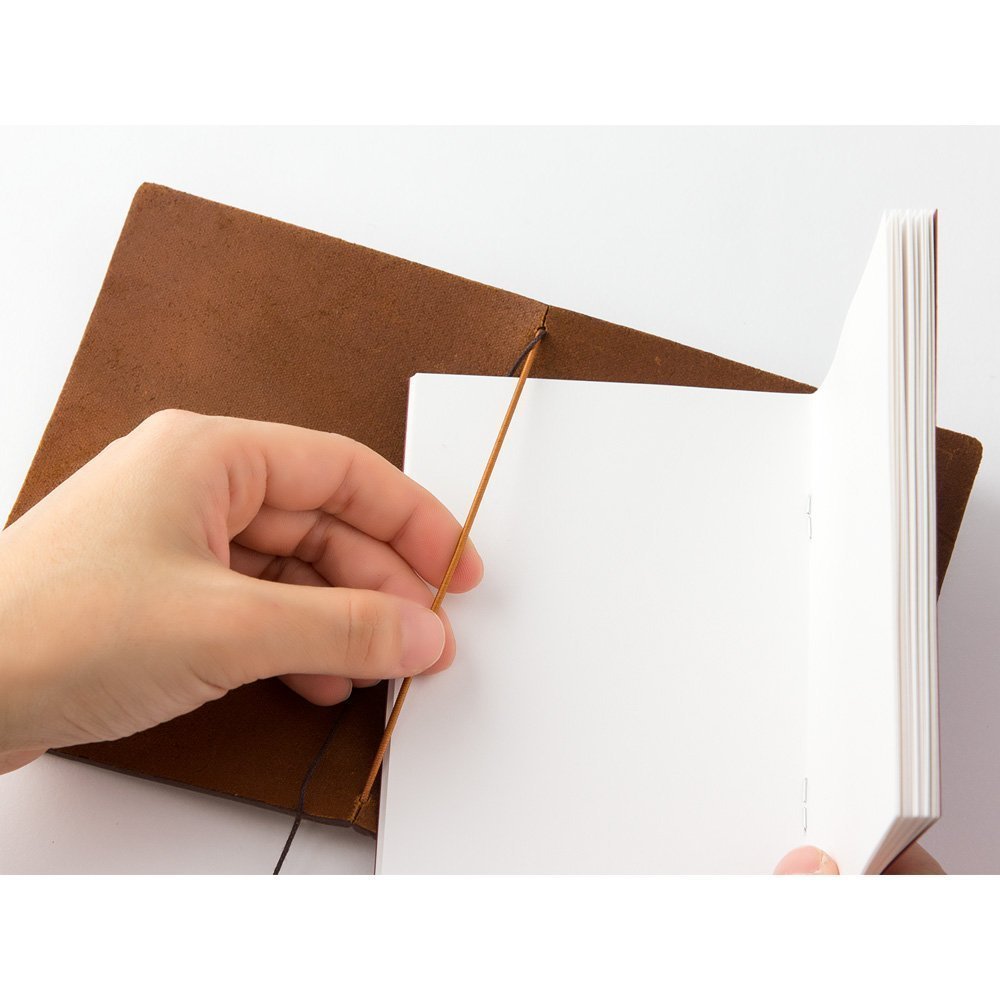 Premium Midori Traveler's Notebook Leather Bundle Set - Passport Size Camel Brown, Refillable Notebook with Rubber Band & Clear Zipper Case | Perfect for Journaling, Travel Scrapbooking & Daily Planner Organization