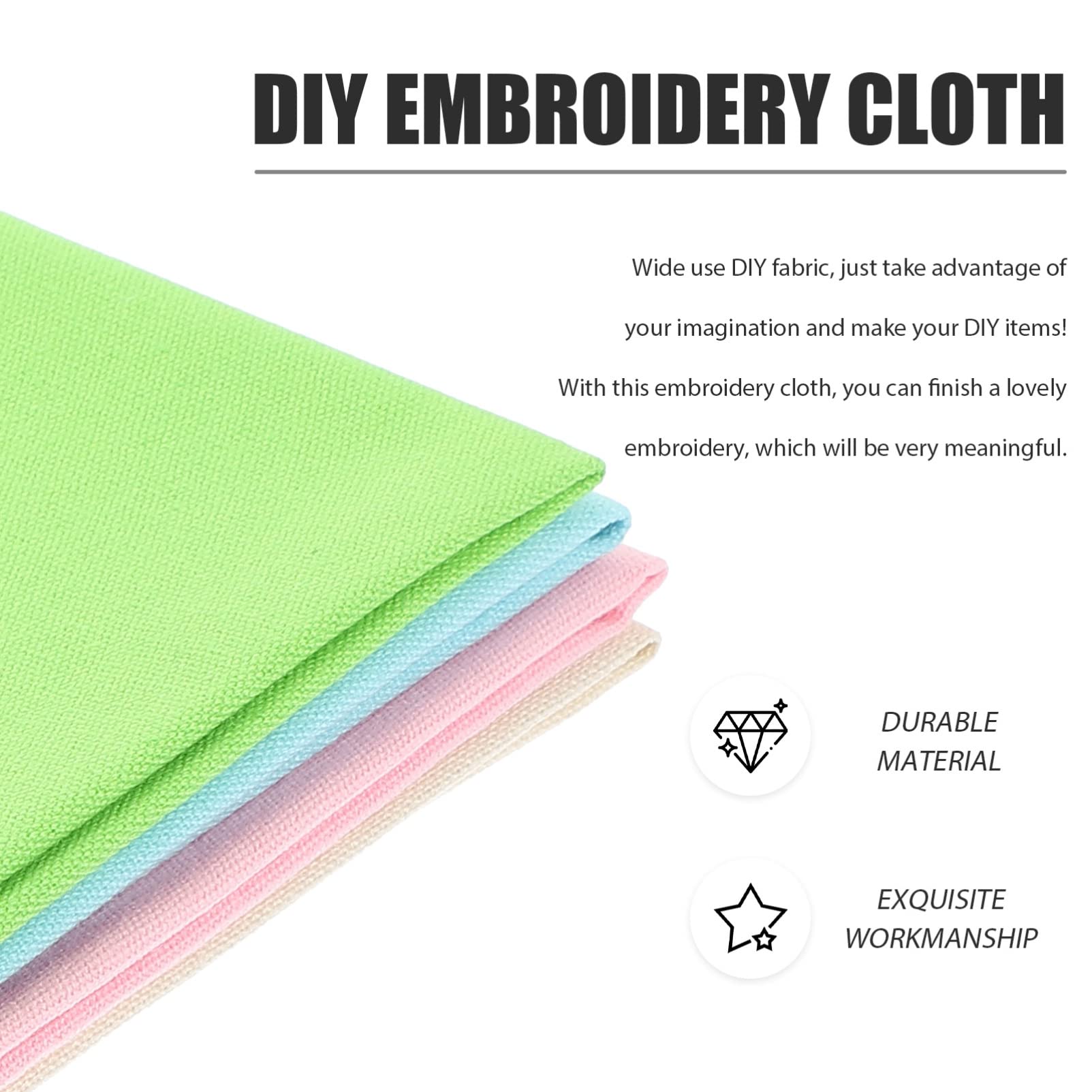 4-Piece Needlework Fabric Set - Premium Cotton Linen Blend for Embroidery, Cross Stitch & DIY Garment Crafts - Perfect for Home Decor, Quilting & Handmade Projects