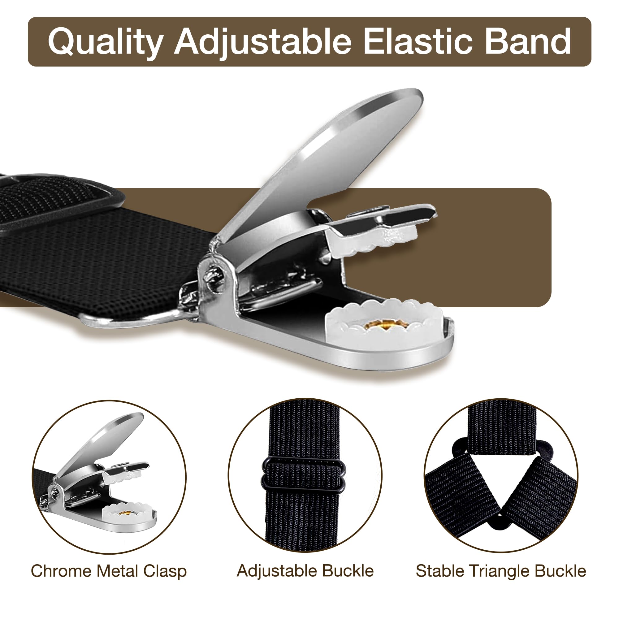 JELLYMONI Adjustable Elastic Bed Sheet Straps with Metal Clips - Secure Fitted Sheets, Mattress Covers & Sofa Cushions - Perfect for Home, Hotel, and Dorm Use