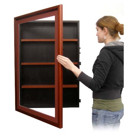 Stylish Wooden Shadow Box Swing Frames with 4-Tier Wooden Shelves - Perfect for Wall Decor, Home Organization & Displaying Collectibles