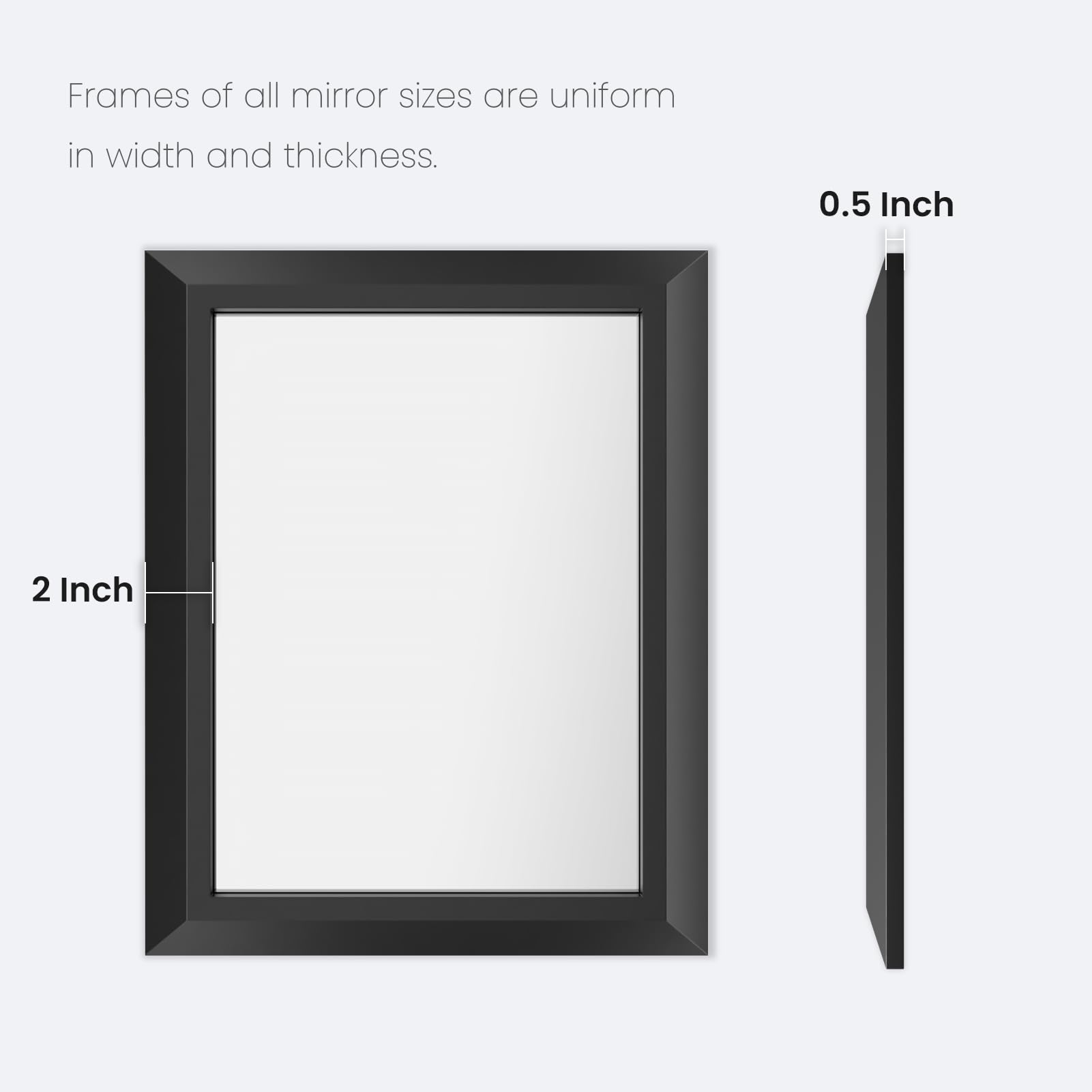 Amorho 48x35 Inch Black Metal Framed Bathroom Mirror - Large Rectangle Wall Mounted Mirror for Over 2 Sinks, Bedroom, Living Room, Entryway - Perfect for Vanity, Makeup Area & Home Decor