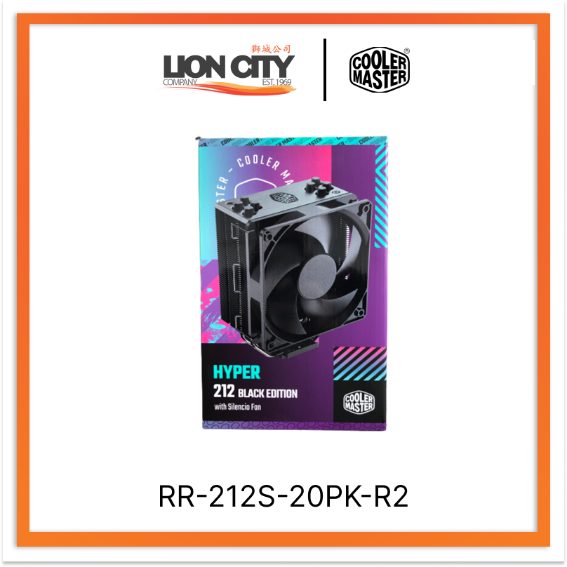 Cooler Master Hyper 212 Black Edition CPU Air Cooler - 120mm PWM Fan, 4 Heat Pipes, Intel/AMD Compatible - Perfect for Gaming PC & High Performance Builds