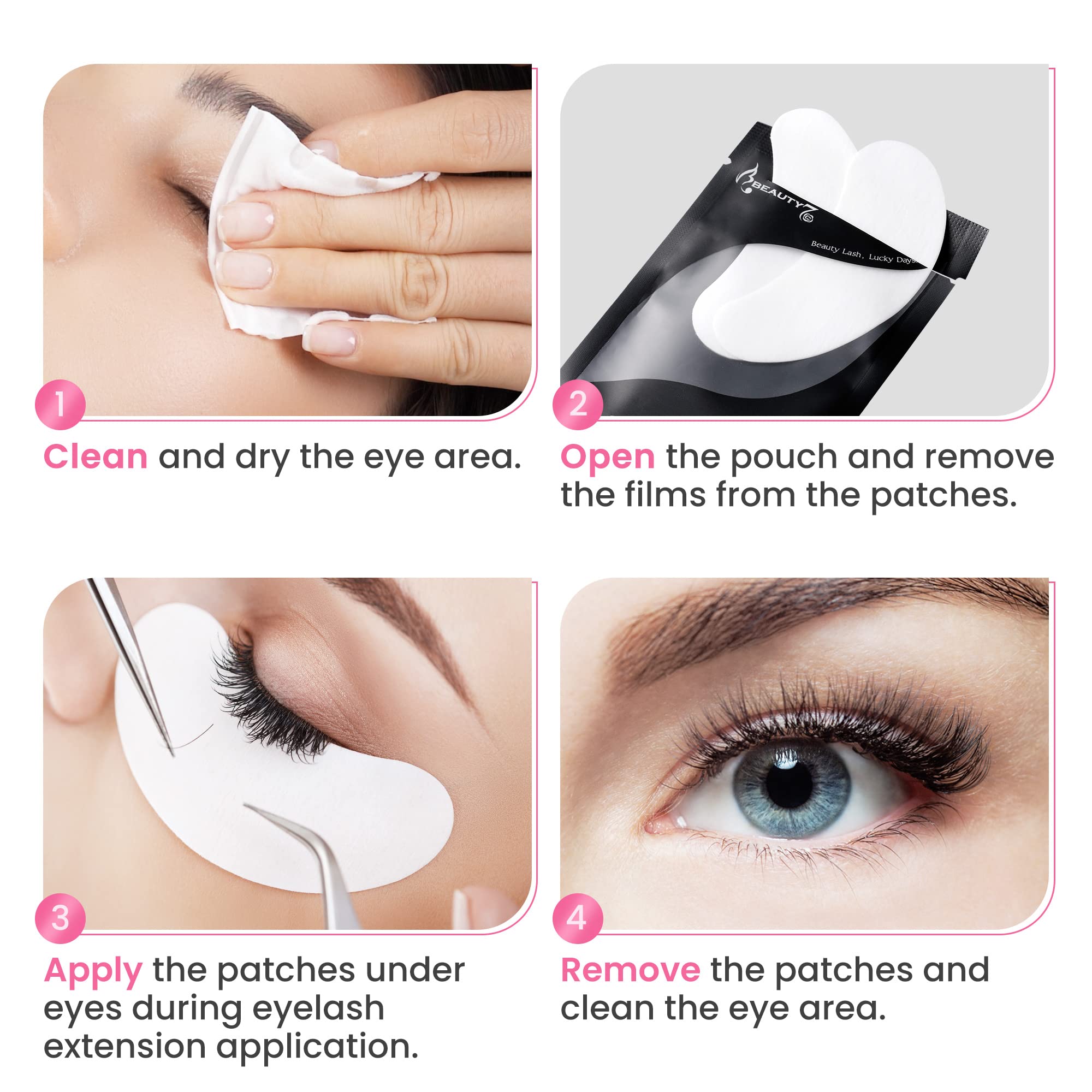 60 Pairs Collagen Gel Eye Patches for Under Eye Eyelash Extensions - Enhance & Protect Lashes, Reduce Wrinkles - Perfect for Lash Extensions, Dyeing & Nighttime Skincare Routine