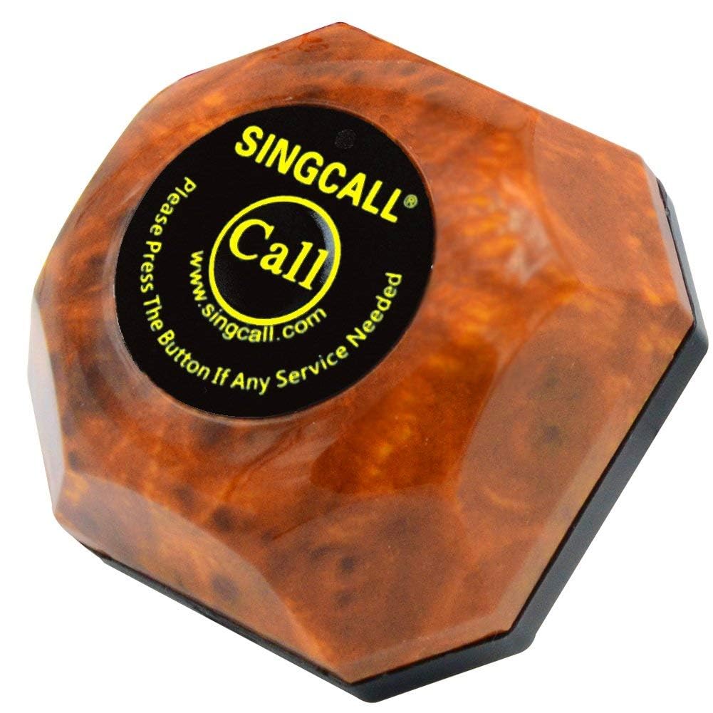 SINGCALL Wireless Restaurant Pager System - 5 Pagers & 1 Receiver - Durable Wireless Table Call Bell for Waitstaff - Perfect for Restaurants, Cafes, and Customer Service Areas