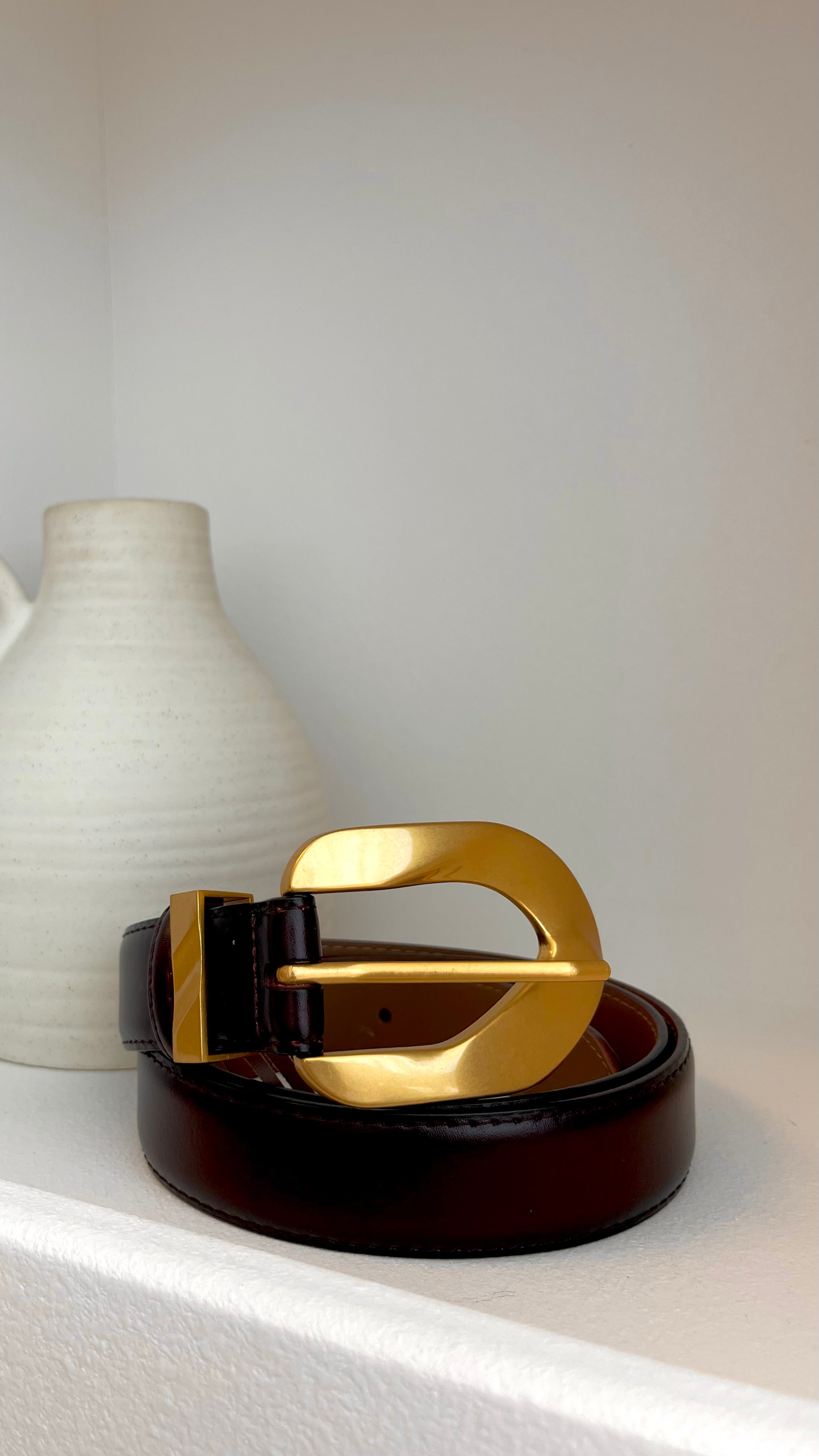 Evelyn Belt for Women - Genuine Leather Burgundy Waist Belt - Perfect for Dresses, Jeans & Office Wear