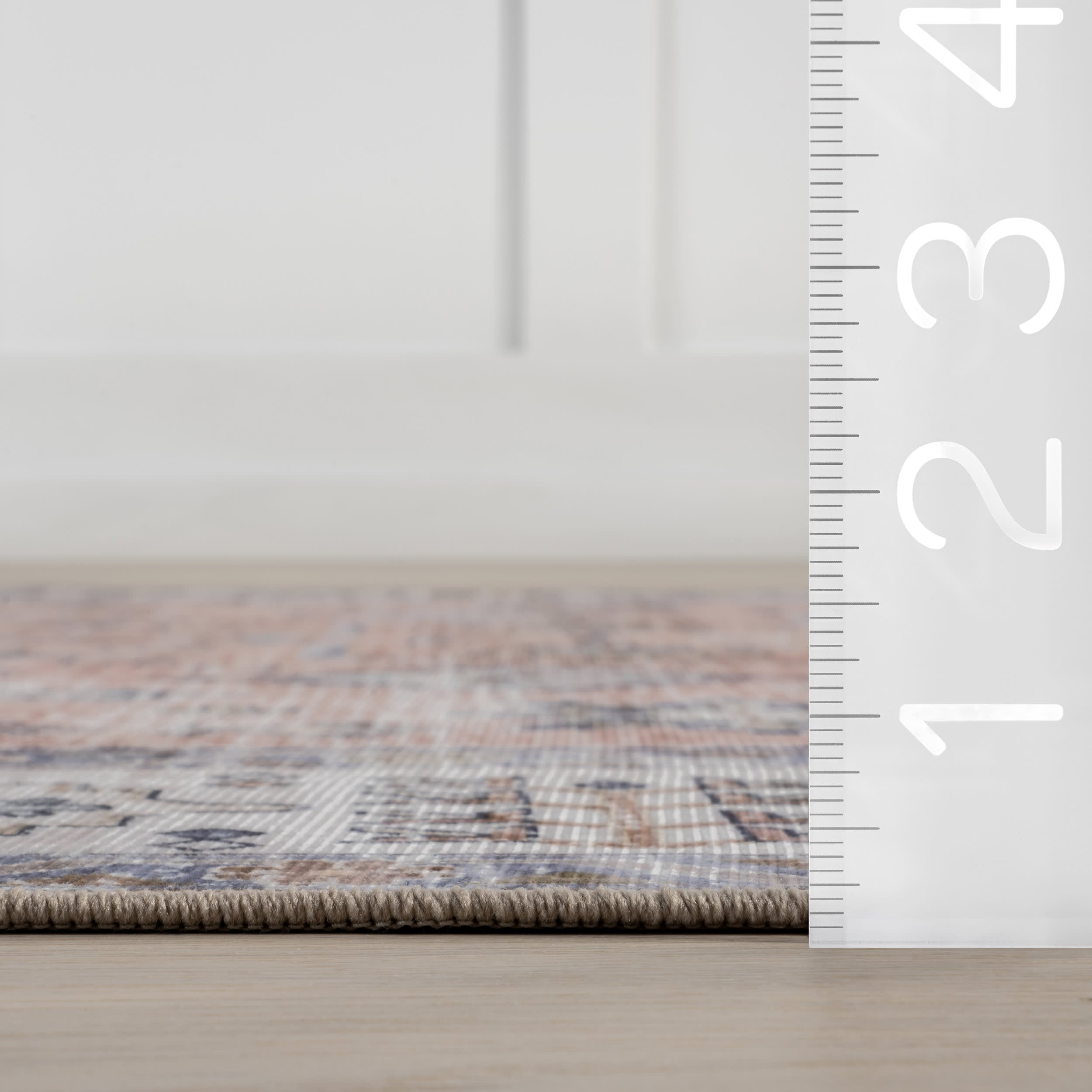 Darla Medallion Washable Rug - Soft Peach Area Rug for Living Room, Bedroom, Nursery | Machine Washable Non-Slip Rug for Home Decor