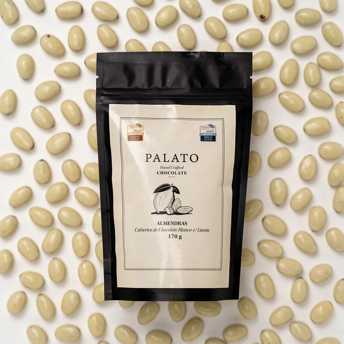 Premium White Chocolate Covered Almonds with Lemon Flavor - Delicious Snack for Parties, Gifts & Healthy Desserts