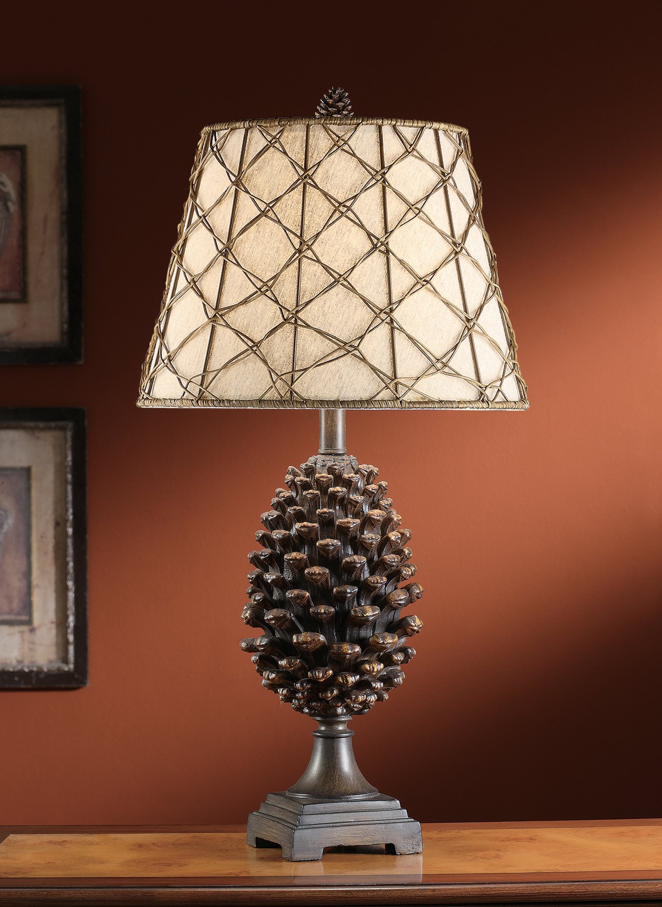 Crestview Collection Pine Bluff Resin Table Lamp - Modern Home Decor for Living Room, Bedroom & Office - Warm Ambient Lighting Accent Piece