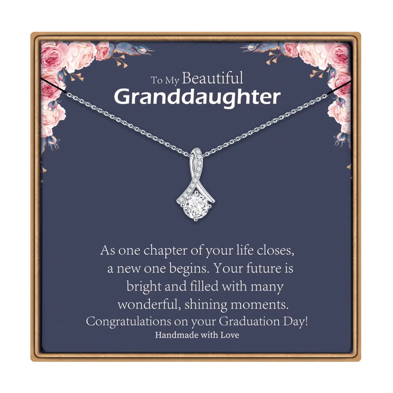 14K White Gold Plated Graduation Necklace for Women - Elegant 2025 College Graduation Gift for Her, Daughter, Granddaughter or Niece | Perfect for Commencement Ceremonies, Graduation Parties & Special Occasions