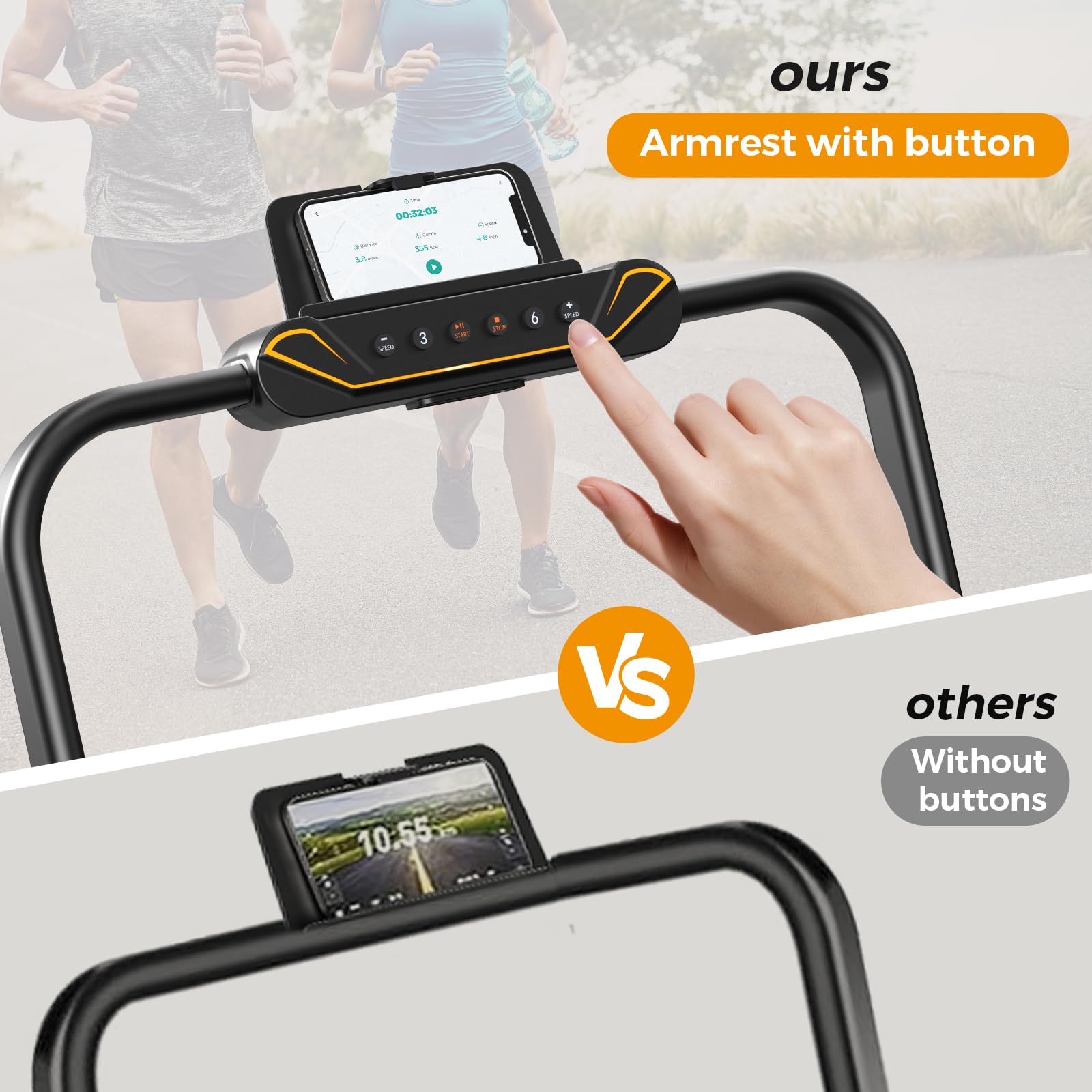 Foldable Under Desk Treadmill with Handle Bar & Incline - Portable Walking Pad for Home Office - Remote Control & APP Connectivity - Perfect for Small Spaces & Work from Home Fitness