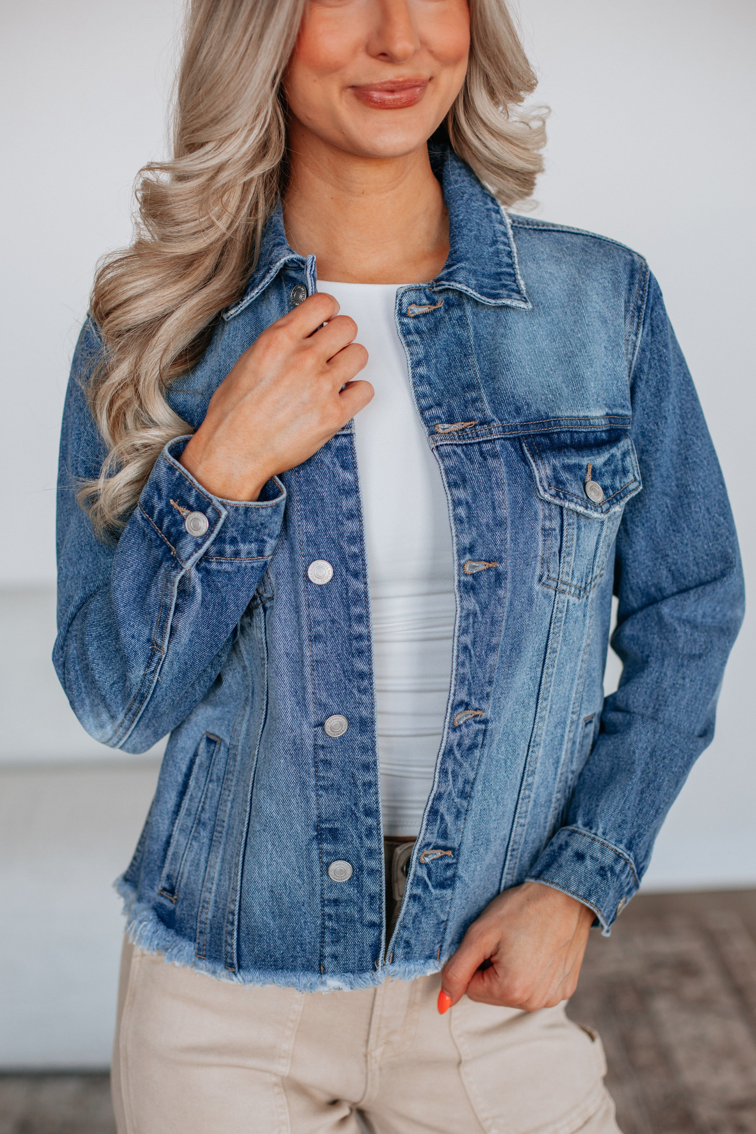 Hugo Mica Denim Jacket for Men - Medium Wash Distressed Vintage Style - Perfect for Casual Outfits & Streetwear Fashion