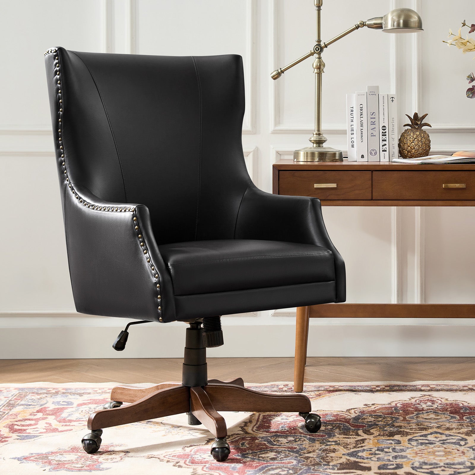 Caesar Classic Modern Office Chair with Elegant Copper Nailheads - Ergonomic Executive Desk Chair for Home & Office Workspace - Perfect for Professionals, Gamers and Remote Workers