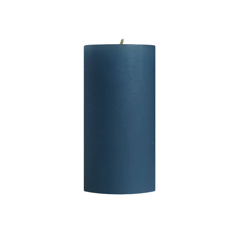 Colonial Blue Unscented Pillar Candles - Handmade Beeswax Candles for Home Decor, Wedding Centerpieces & Relaxation