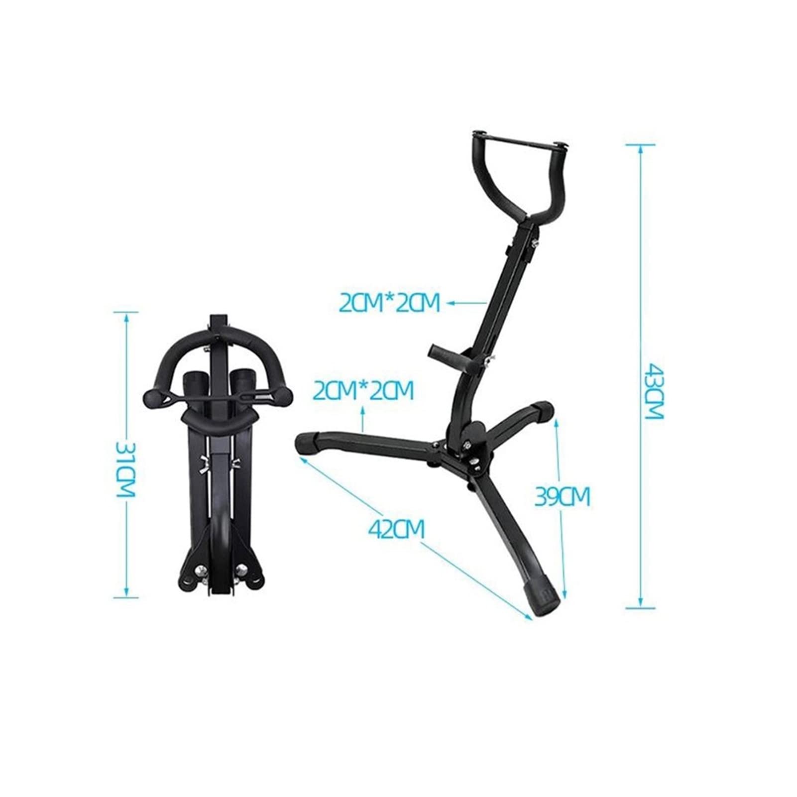 Foldable Portable Alto & Tenor Saxophone Stand - Heavy Duty Sax Tripod Holder with Non-Slip Rubber Feet | Replacement Saxophone Accessories for Musicians, Band Practice & Live Performances