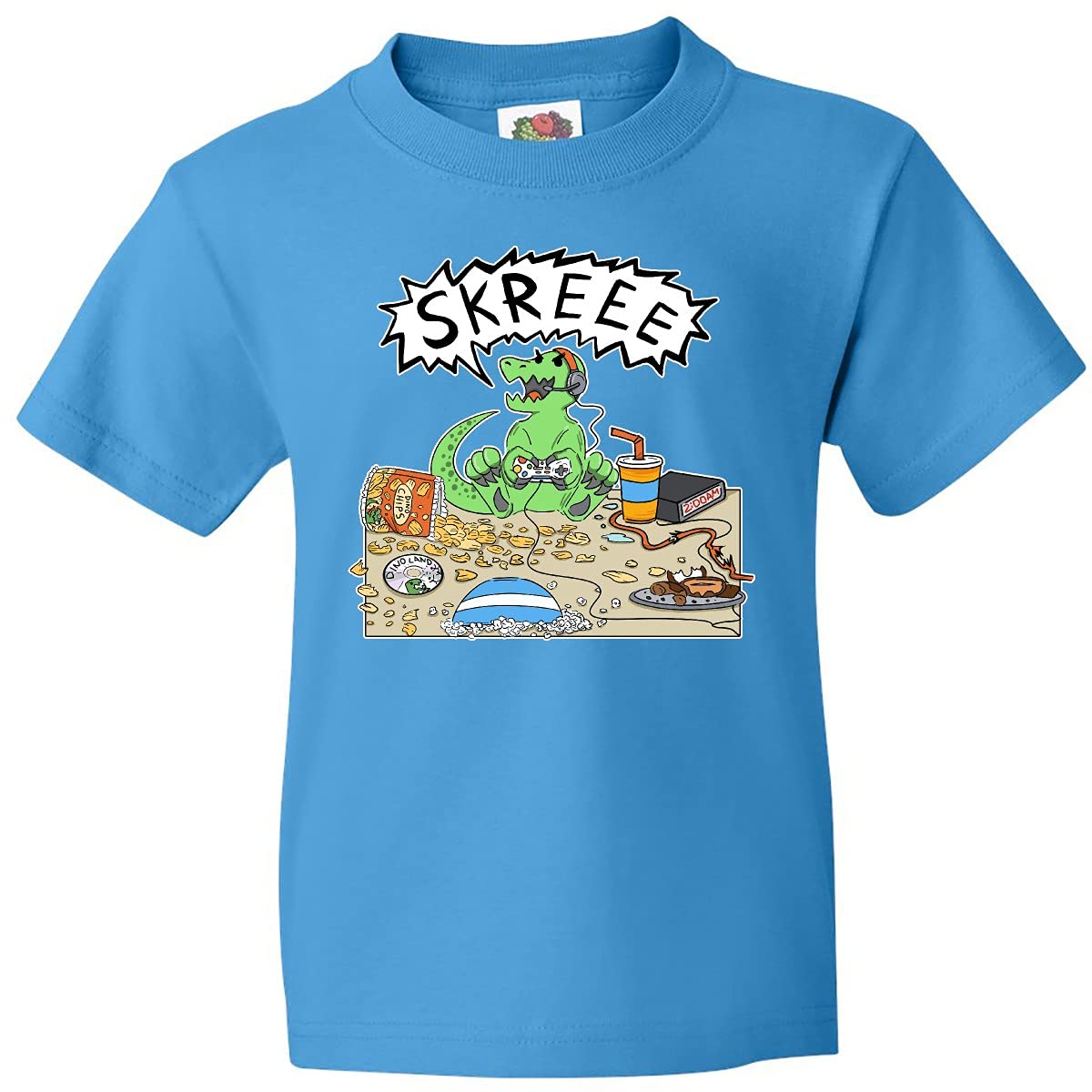 Inktastic Gaming Dinosaur Youth T-Shirt - Cool Dino Graphic Tee for Kids & Teens - Perfect for Gaming, School & Casual Wear