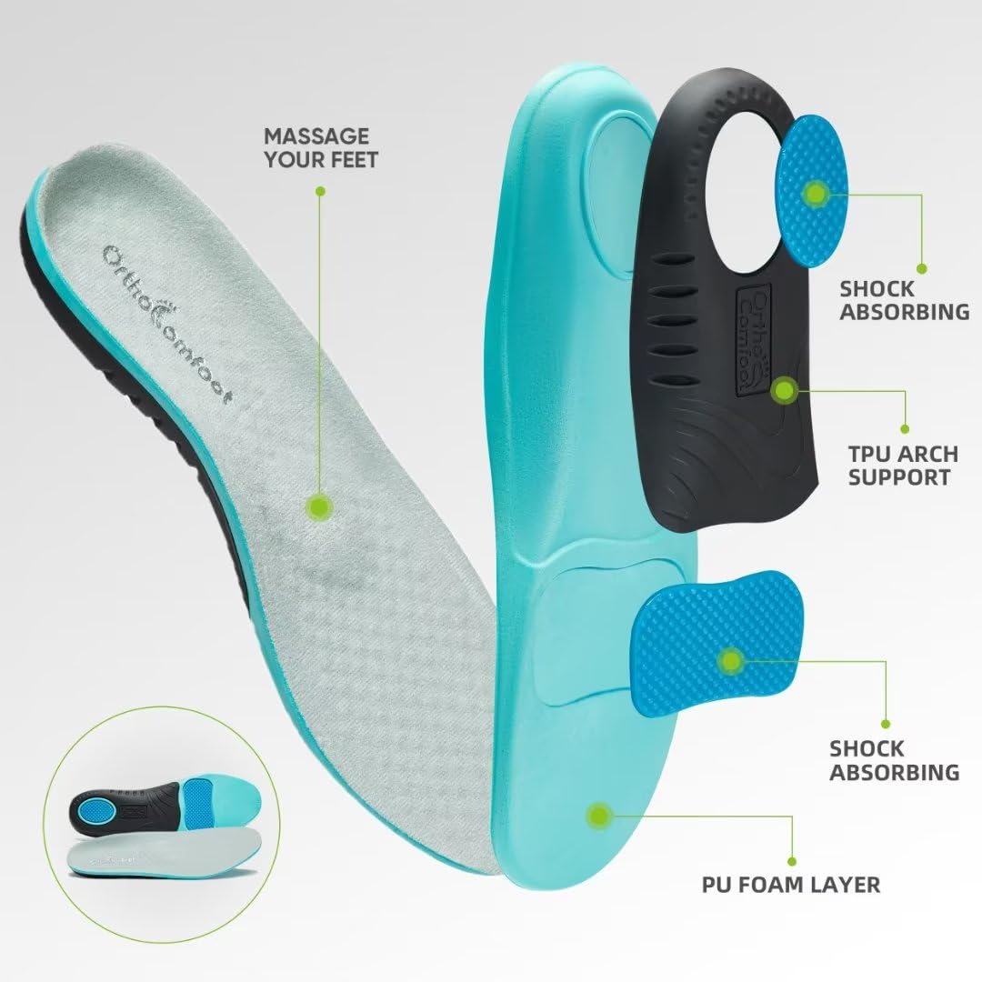 OrthoComfoot Women's Orthopedic Sneakers for Plantar Fasciitis Relief - Comfortable Arch Support Walking Shoes with Orthotic Insoles - Supportive Casual Sneakers for Foot & Heel Pain - Perfect for Work, Travel & Daily Walking