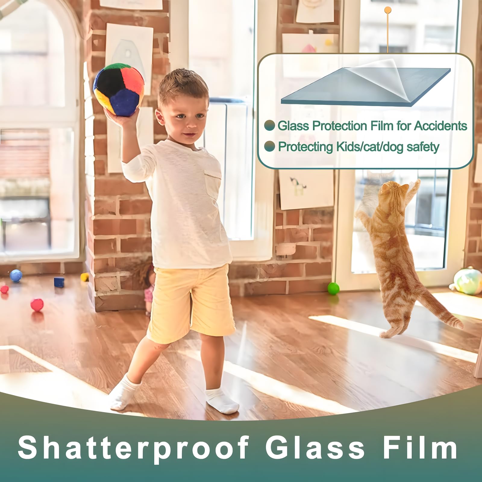 4 Mil Clear Shatterproof Security Window Film - Anti-Shatter Safety Film for Glass Windows, Ideal for Home, Office, and Commercial Use